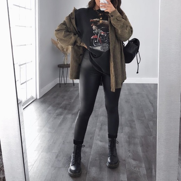 Pants - Pleather High Waisted Pants